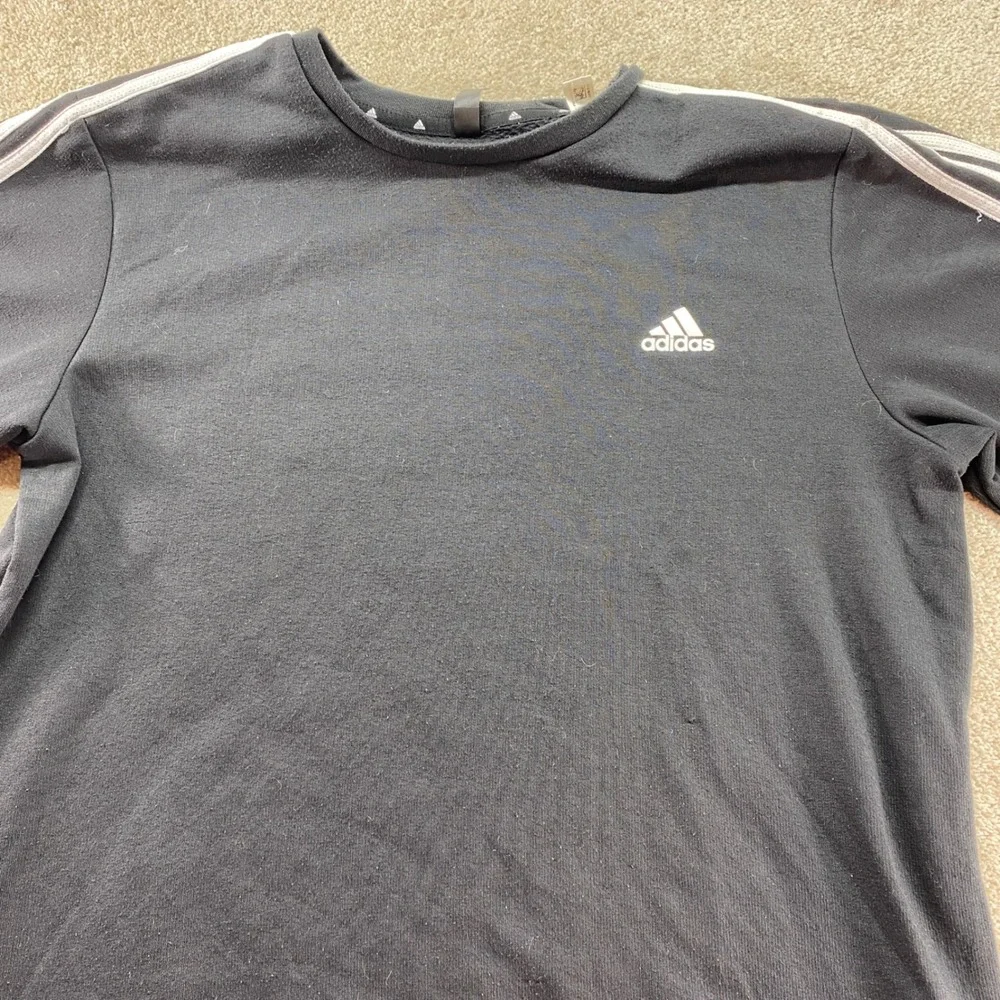 Adidas Sweatshirt Mens‎ Size XL Black Primegreen Crewneck Long Sleeve 3 Stripe